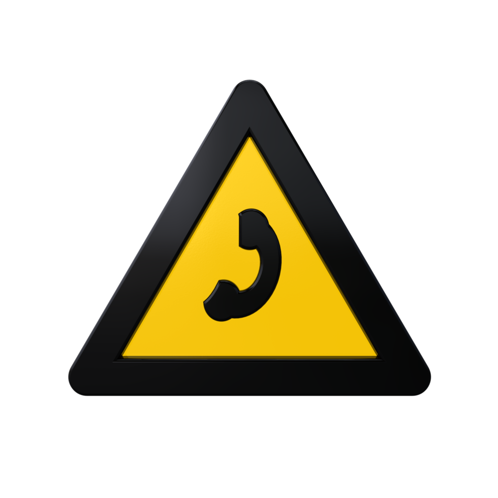 Warning Sign 3D render png