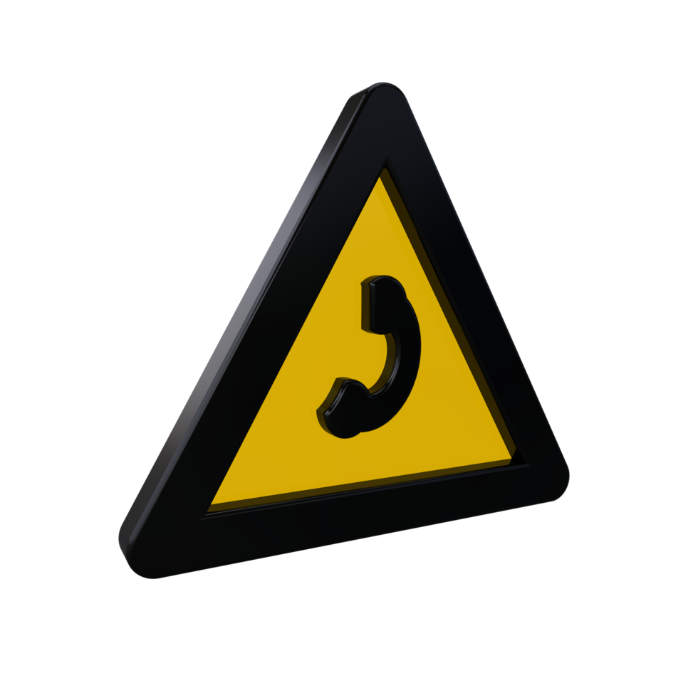 Warning Sign 3D render png
