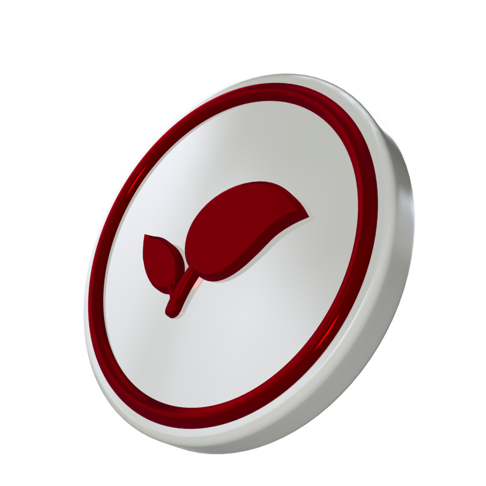 Leaf icon with red material png
