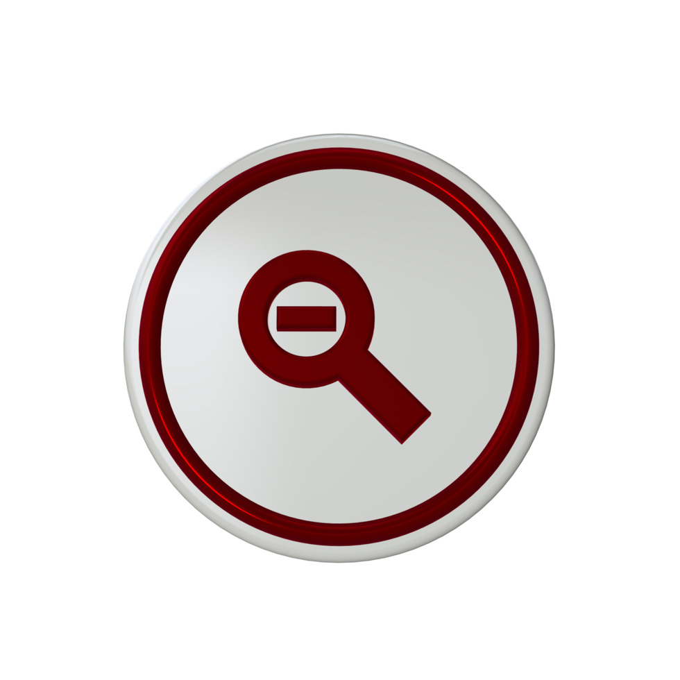 Zoom Out icon with red material png