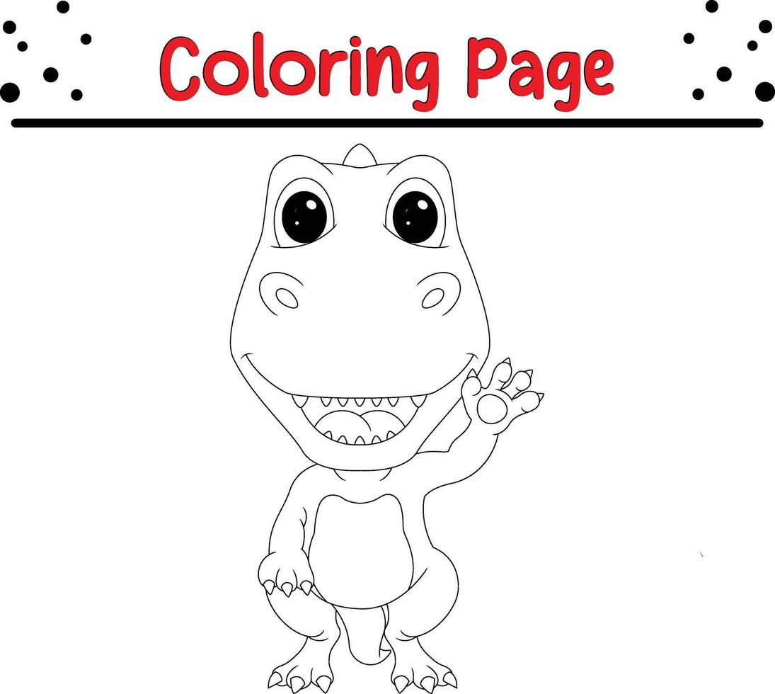 cute baby dinosaur coloring page for kids vector