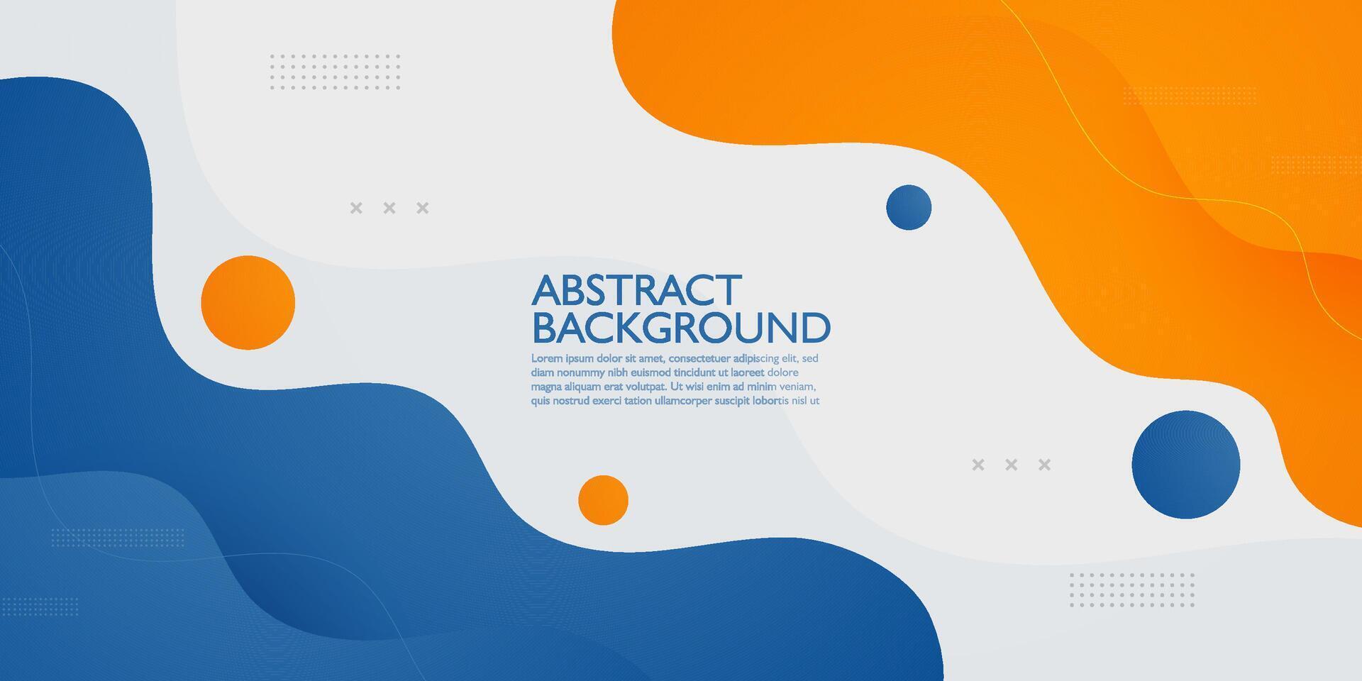 Orange and blue geometric business banner design. Creative banner design with wave shapes and lines for template. Simple design on white horizontal banner. Eps10 vector