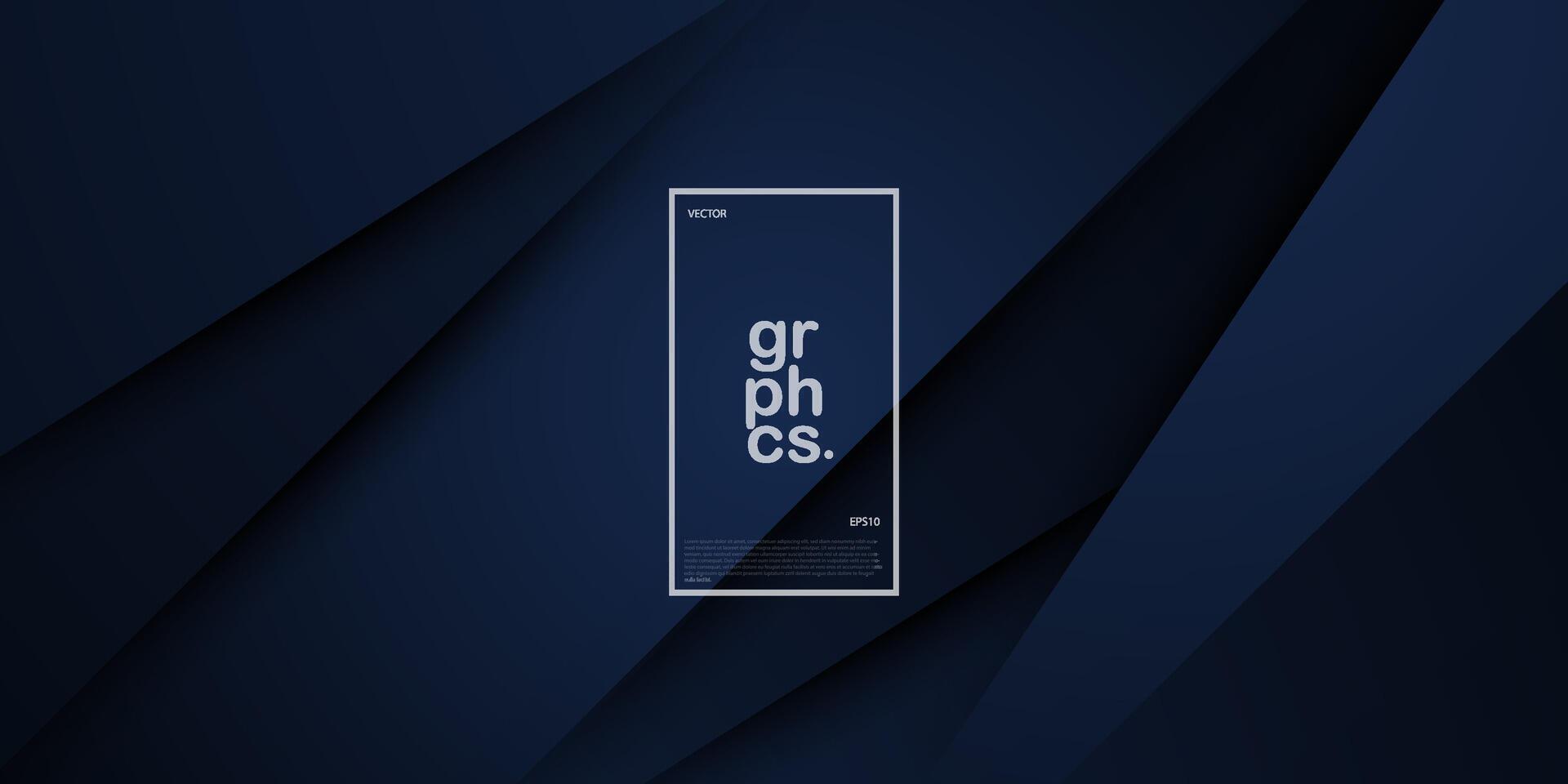 Abstract dark blue triangle on dark color geometric design. Modern overlap papercut futuristic background illustration. Eps10 vector