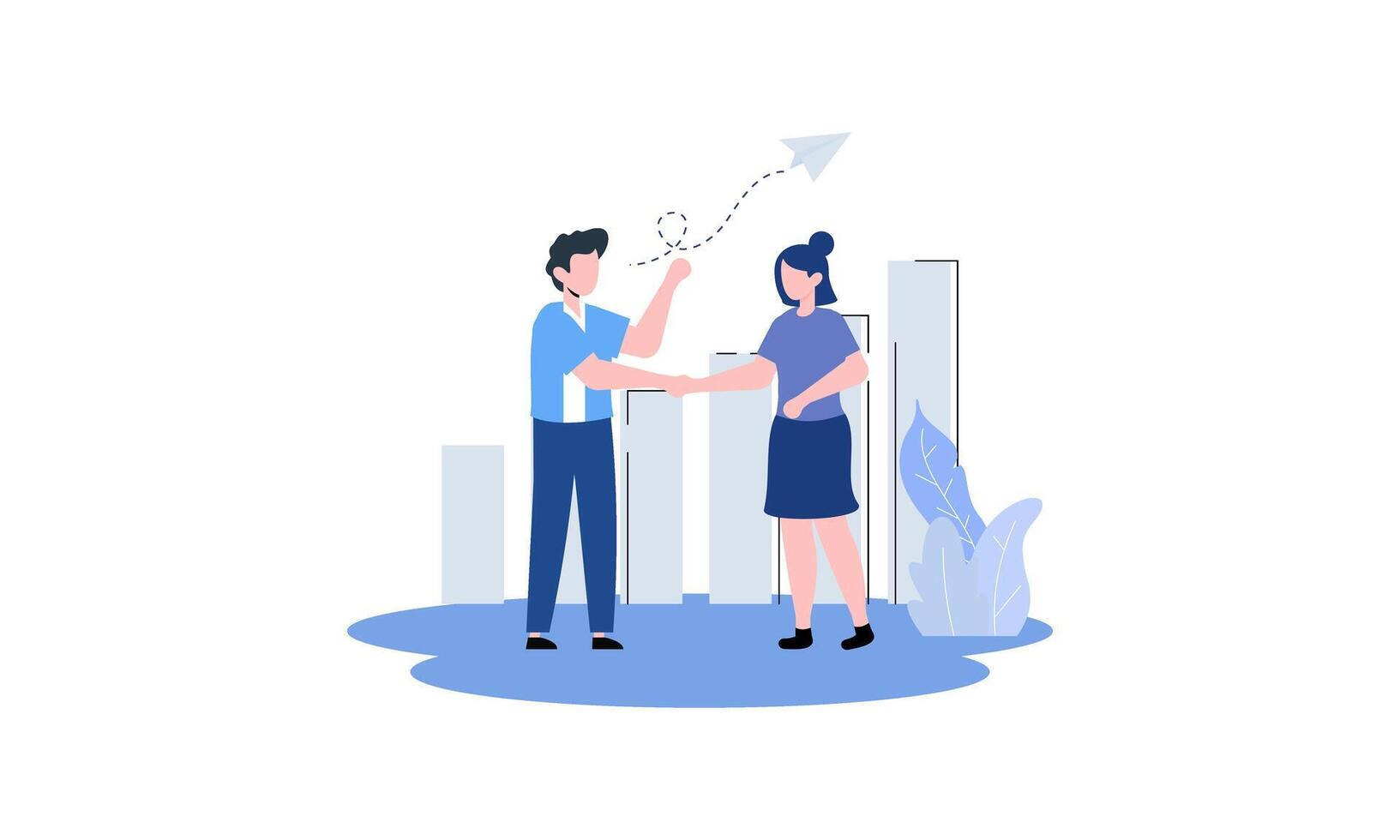Goal-focused, support and teamwork, help in overcoming obstacles illustration vector