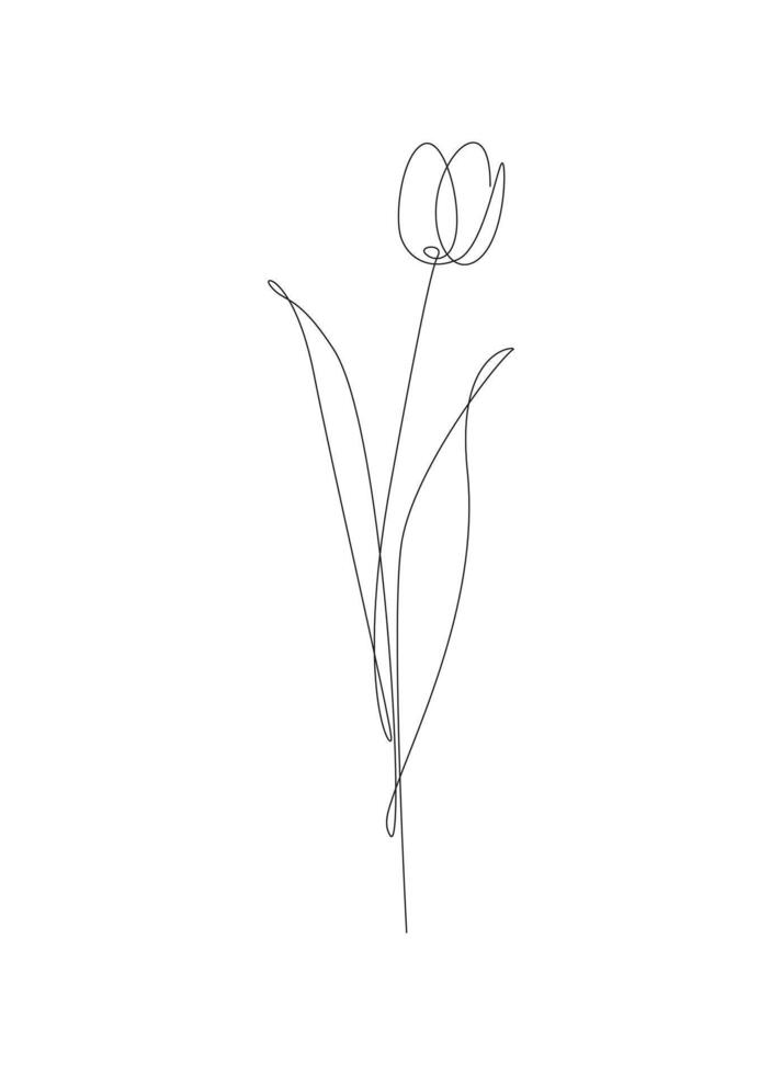 Flower continuous line drawing. flower ornament line illustration. eps 10. monoline. vector