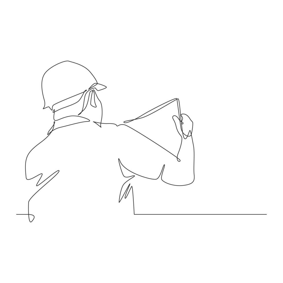 construction continuous line design. city building element continuous line illustration. lineart. monoline asset. vector