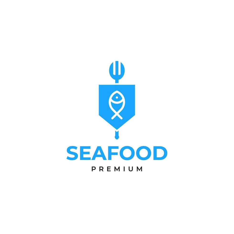 Seafood restaurant logo design illustration idea vector