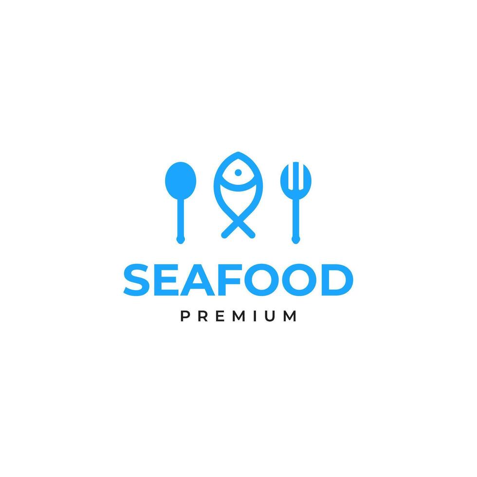 Seafood restaurant logo design illustration idea vector