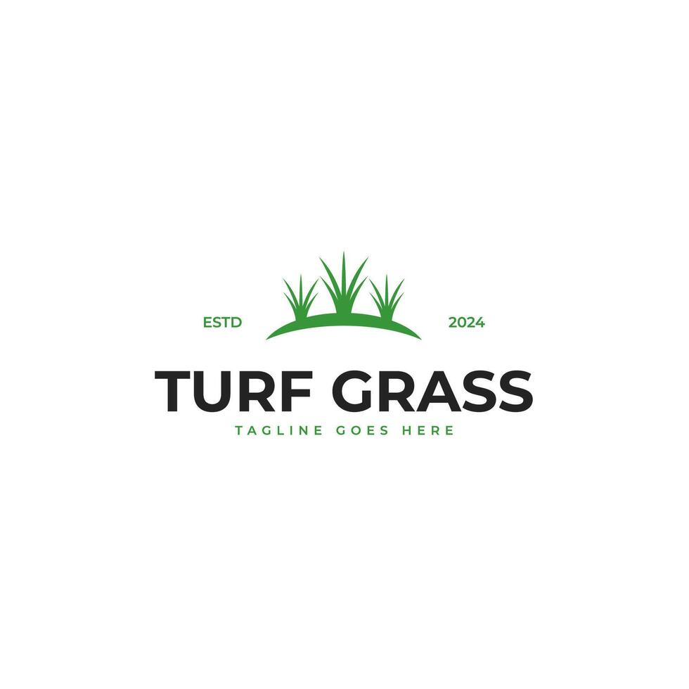 Turf grass logo design illustration idea vector