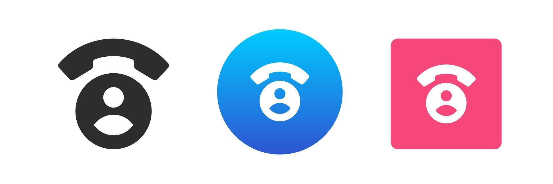 Phone call user contact personal data remotely communication icon set flat illustration vector