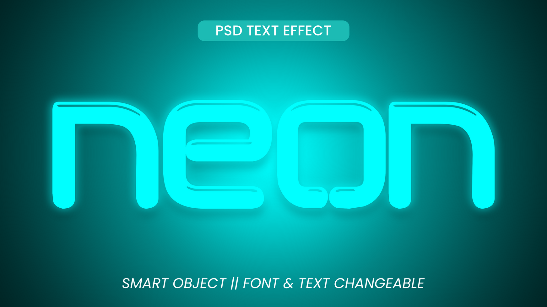 neon gloed 3d tekst effect psd