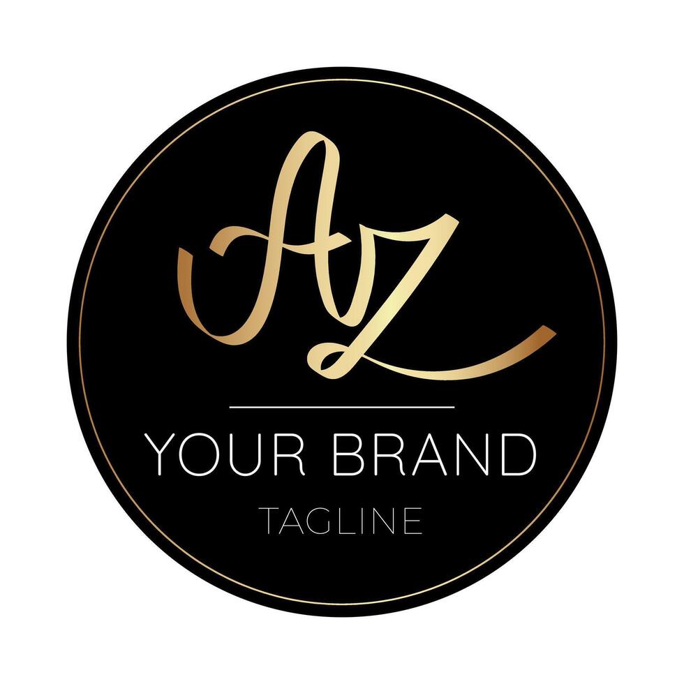 Elegant AZ Handwritten Letters Initial Clean Business Logo vector