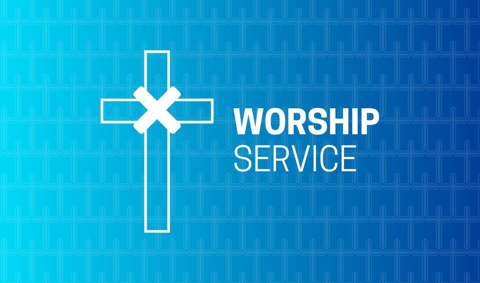 Christian Worship Service Background Illustration with Cross vector