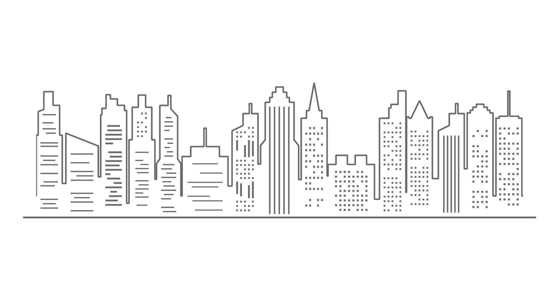 City or Cityscape Outline Illustration vector