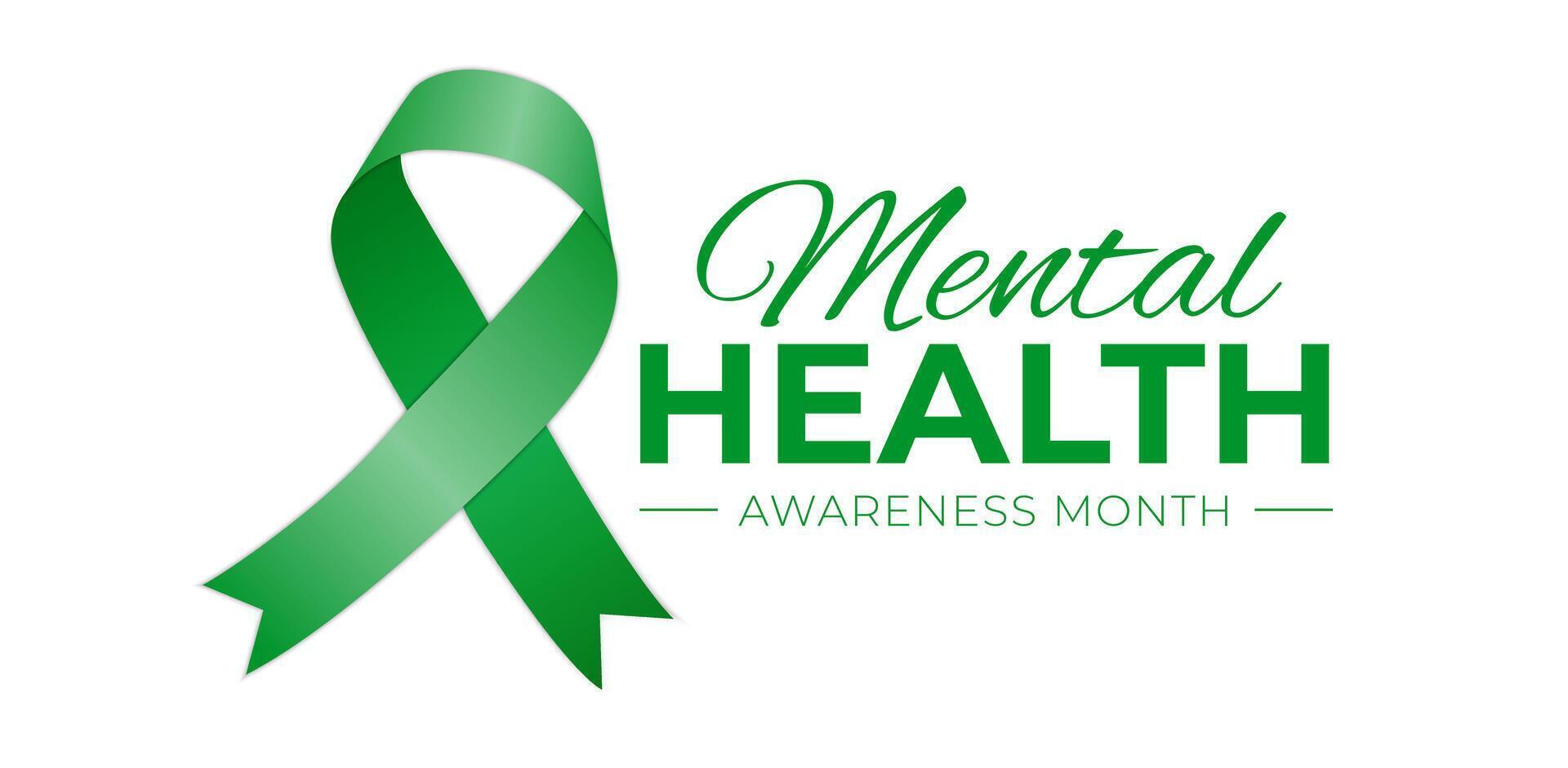 Mental Health Awareness Month Logo Icon on White Background vector