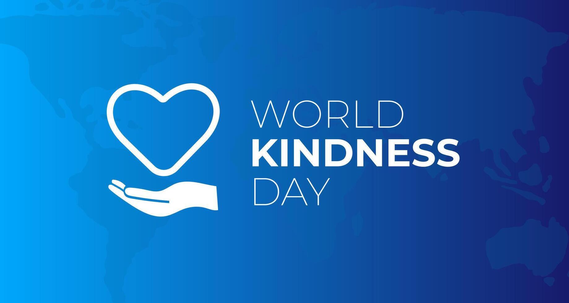 World Kindness Day Blue Illustration Background with Hand and Heart vector