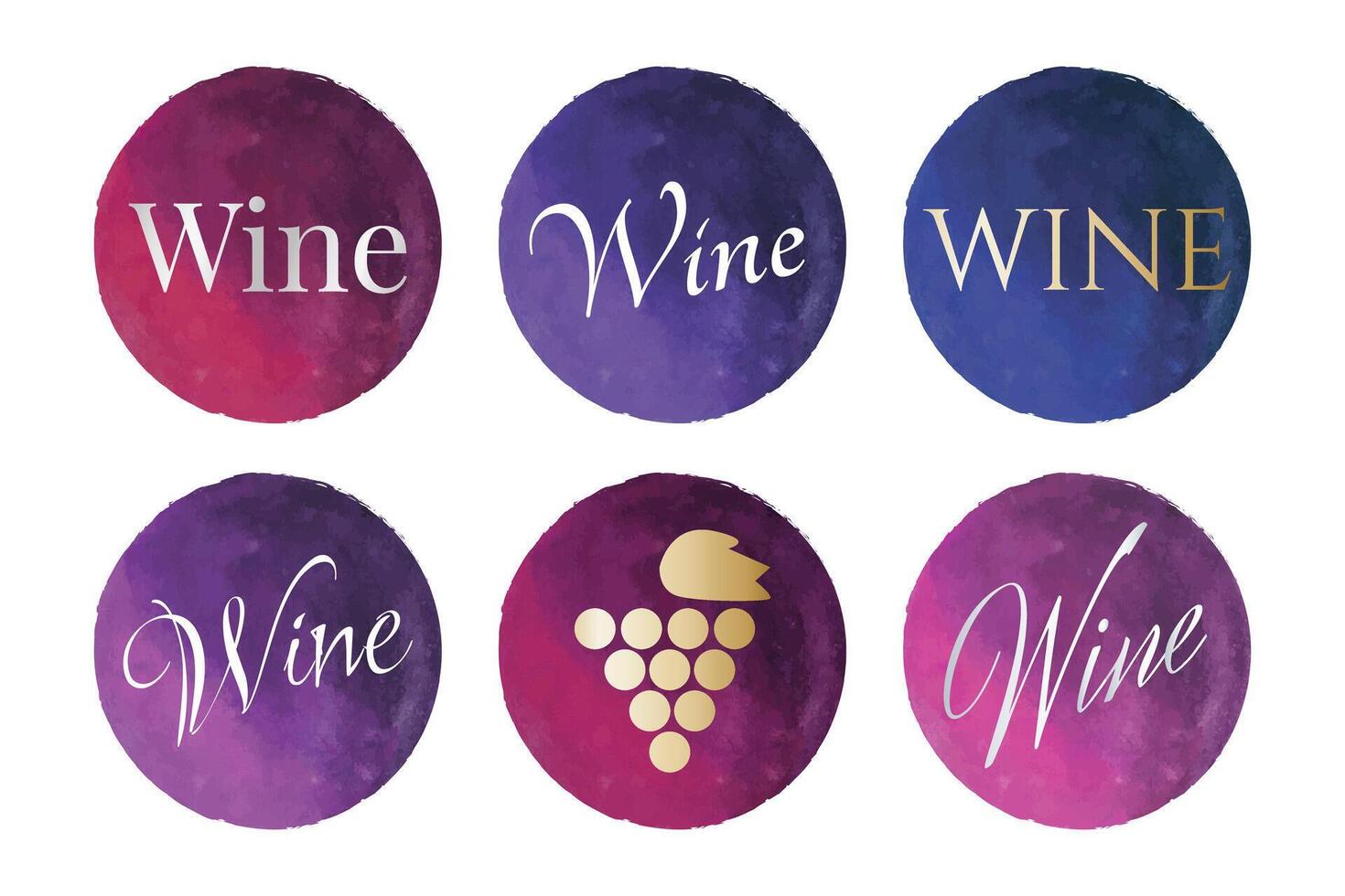 Wine and Winery Sticker Label Collection Set vector