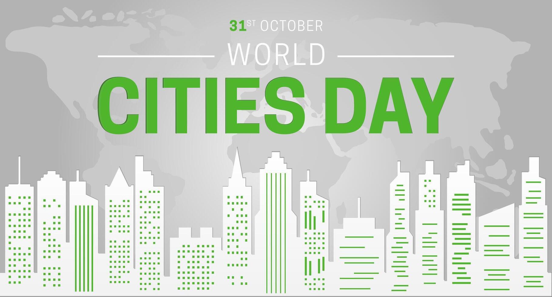 World Cities Day Modern Green Background Illustration vector