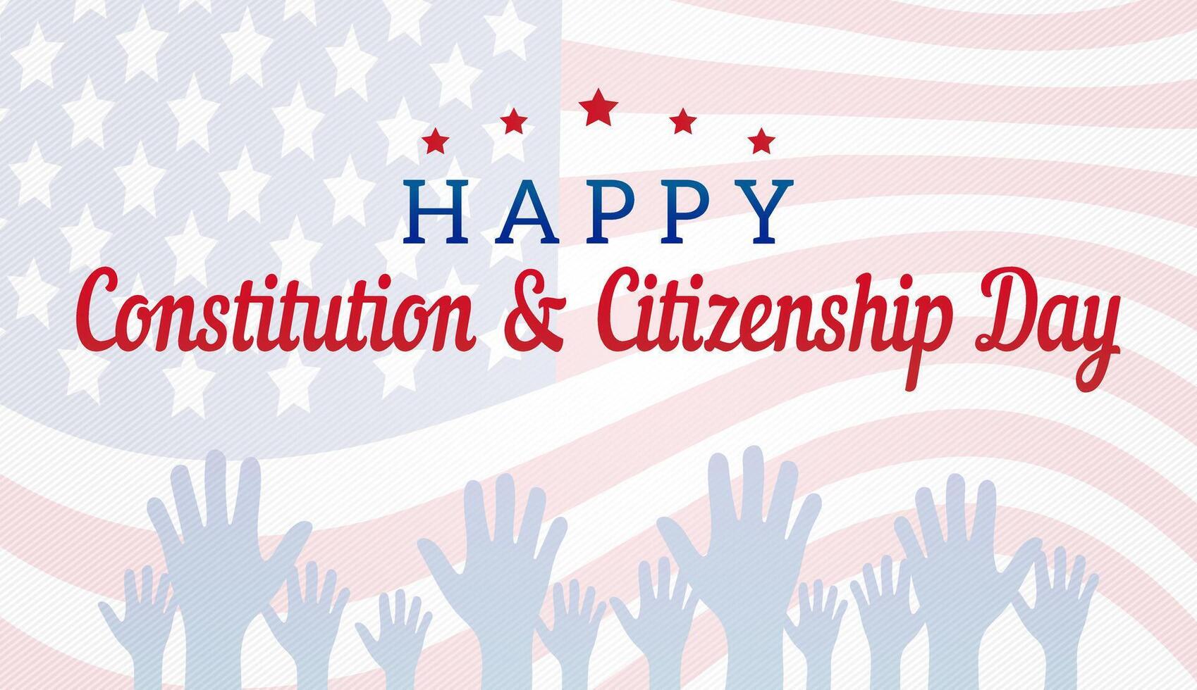 Happy Constitution and Citizenship Day Background Illustration with Hands vector