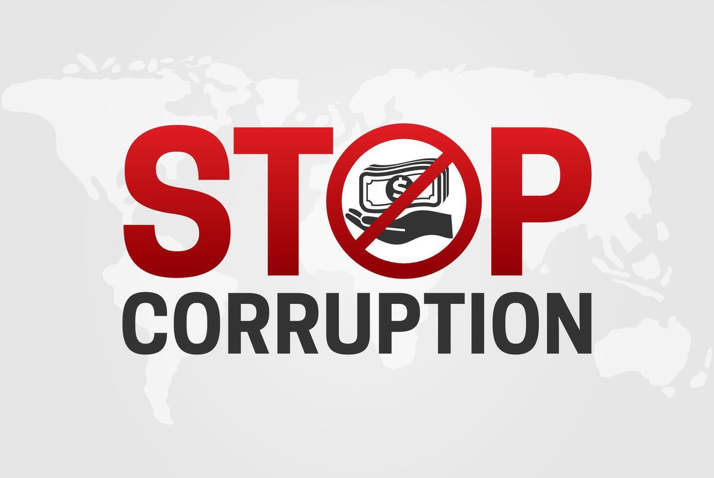 Stop Corruption and International Anti-Corruption Illustration vector