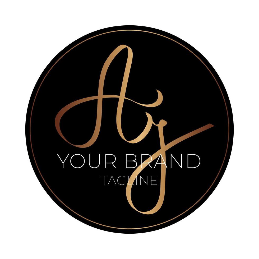 Elegant AJ Handwritten Letters Initial Clean Business Logo vector