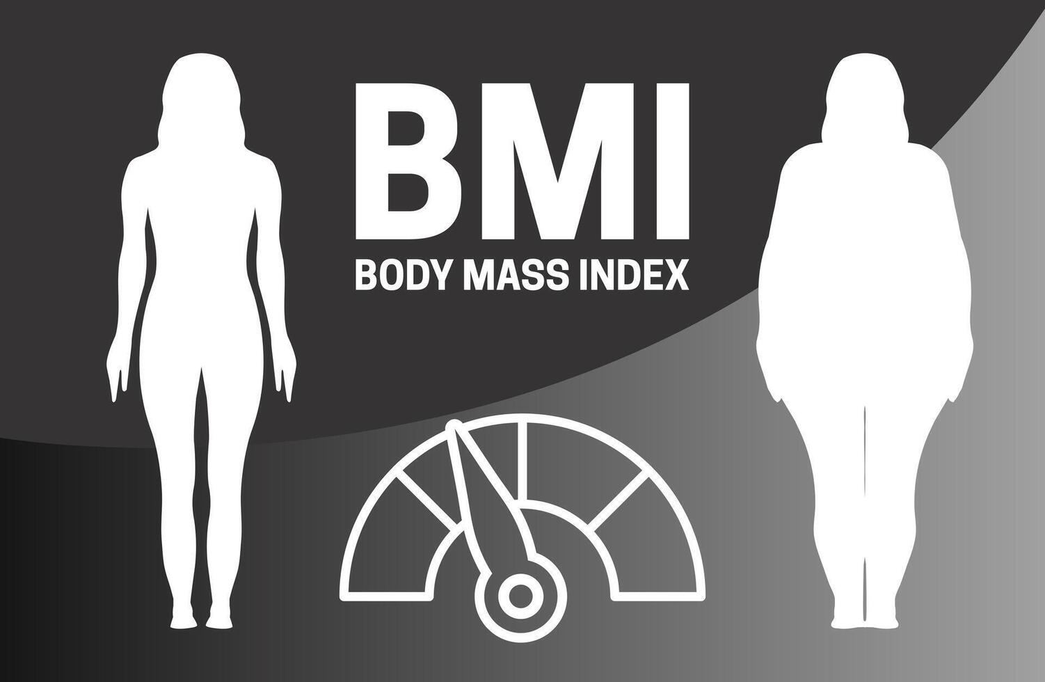 BMI Infographic Illustration with Woman Silhouette vector