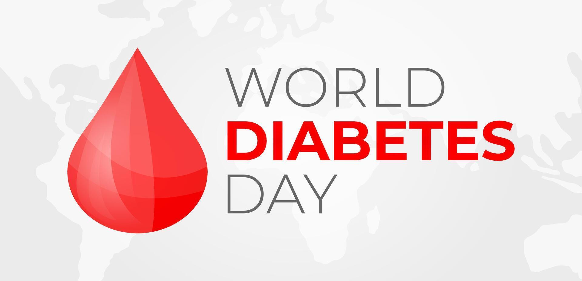 World Diabetes Day Background Illustration with Red Blood Drop vector