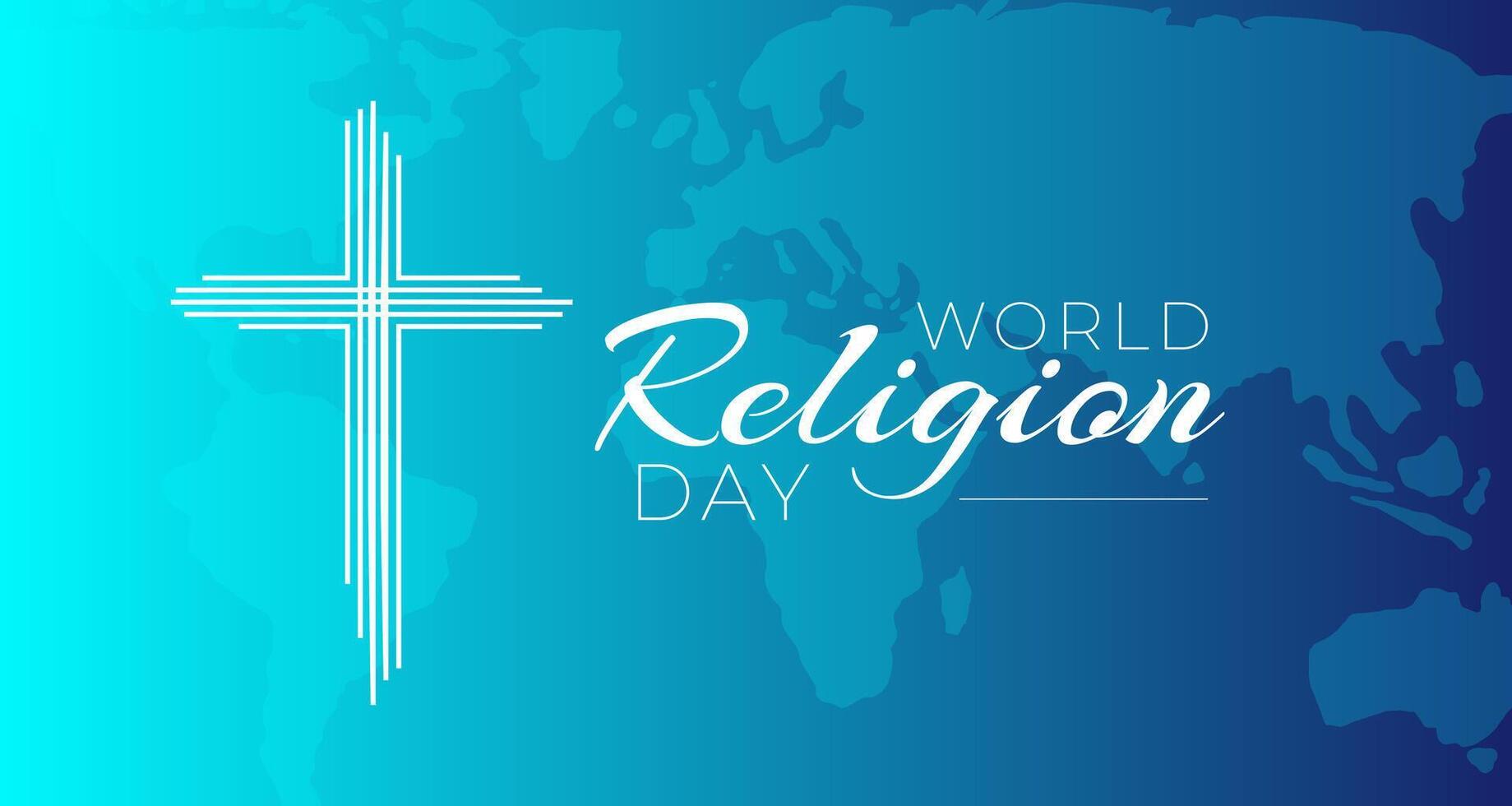 World Religion Day Background Illustration with Christian Cross vector