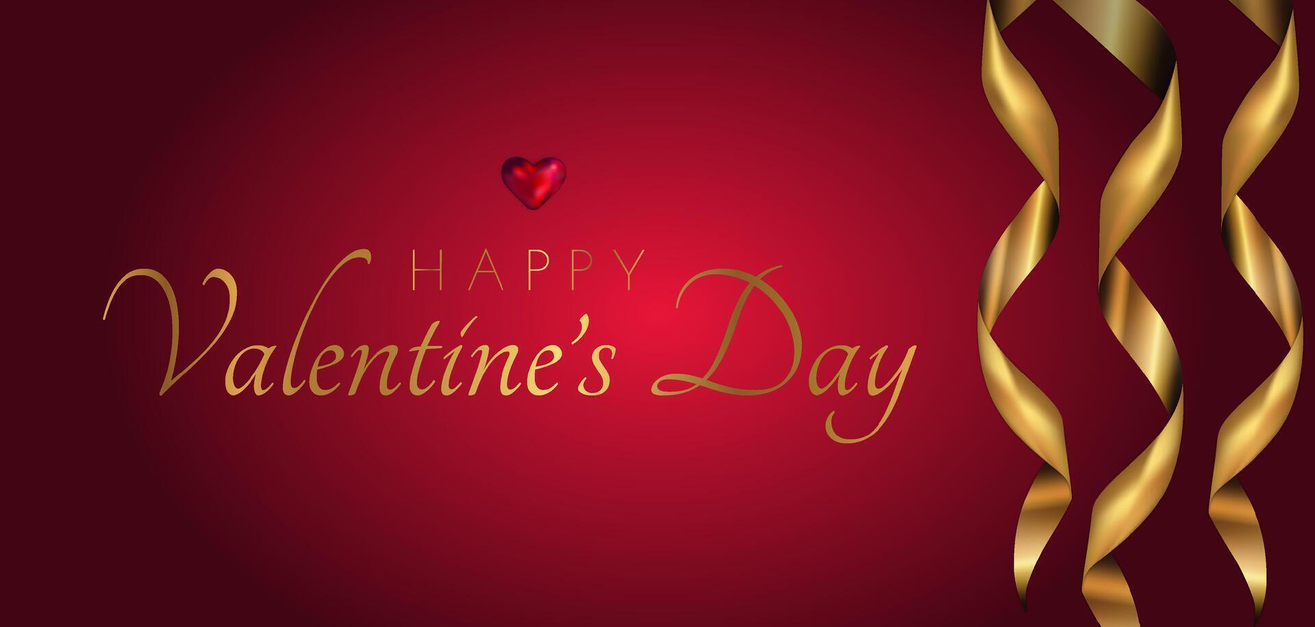 Happy Valentine Day Minimal Red Background Illustration vector