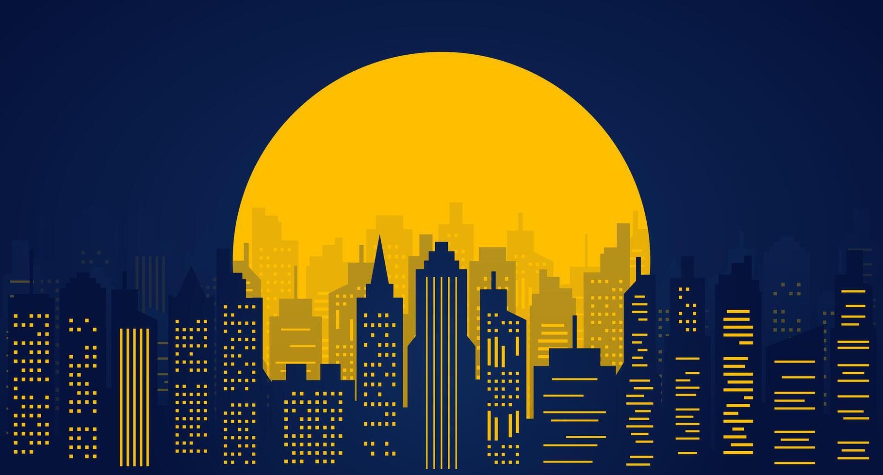 Night City or Cityscape Illustration Background vector