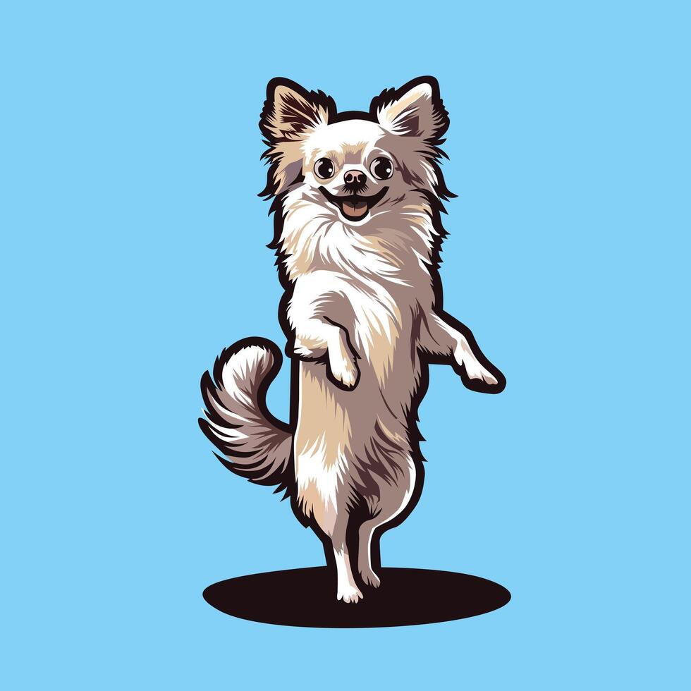 Joyful Chihuahua dog is standing illustration vector