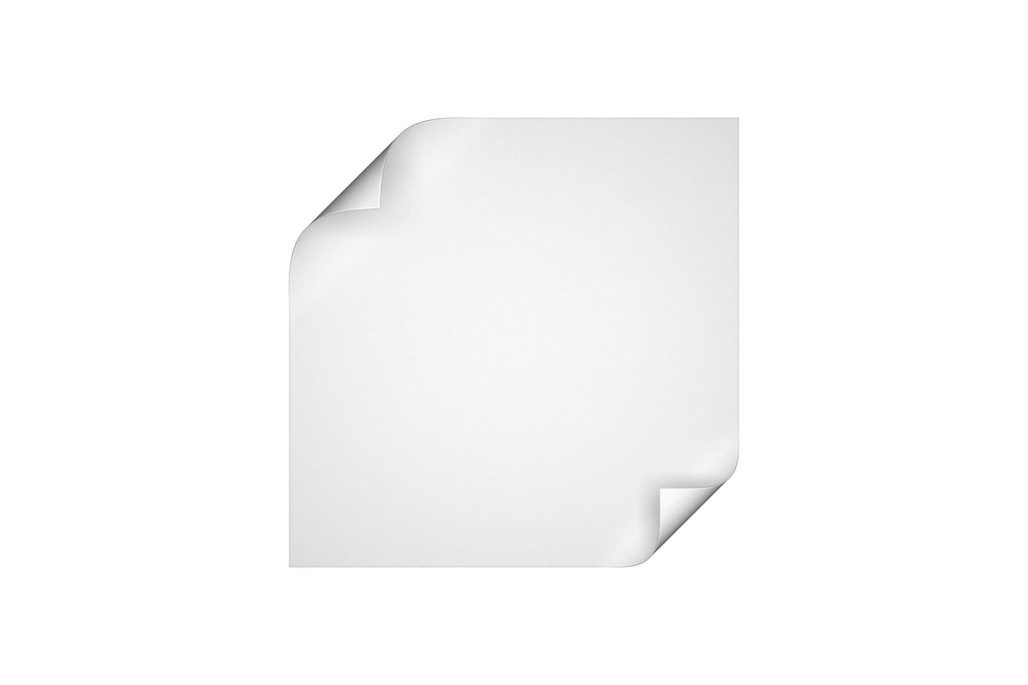 A piece of white paper with curved edges photo