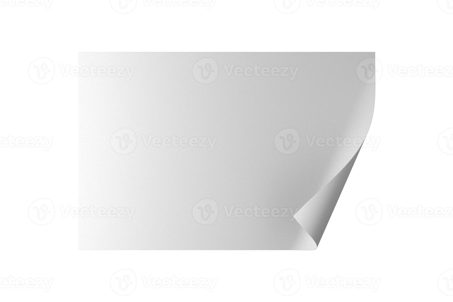 A piece of white paper with curved edges photo