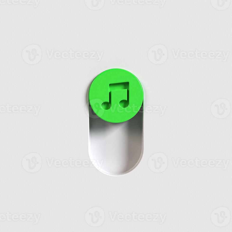 Green button audio symbol 3d illustration photo