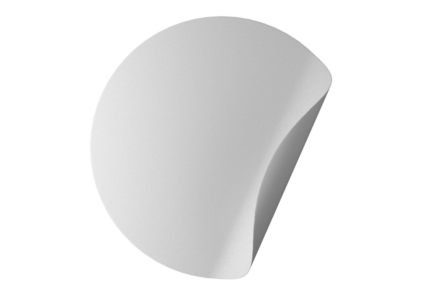 Circle white sticker with rounded edges photo