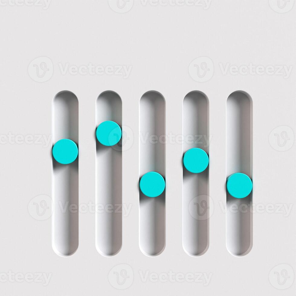 Blue slider buttons control graphic 3d photo