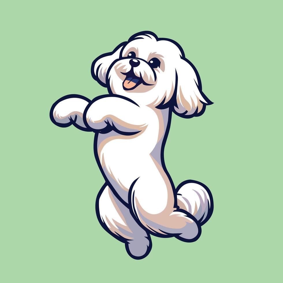 Happy Maltese Dog illustration vector