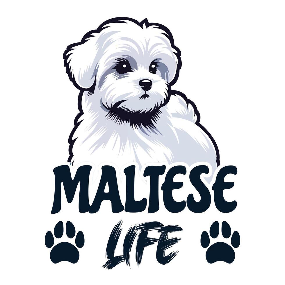 Maltese Life T-shirt Design vector