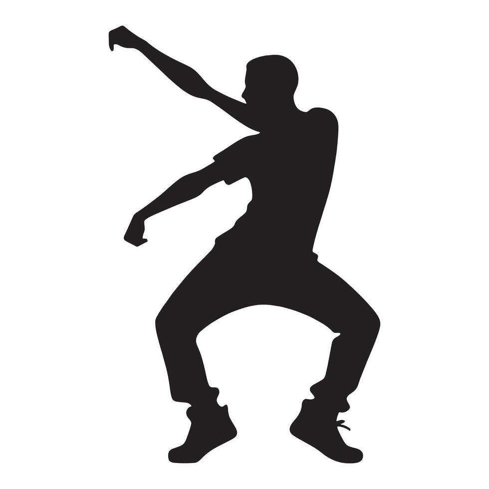 Male Floss Dance Silhouette vector