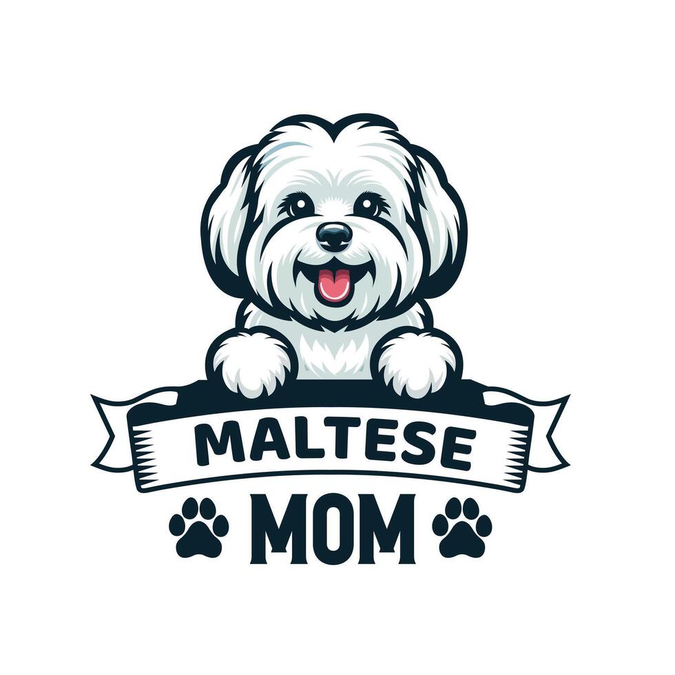 maltés mamá camiseta diseño vector
