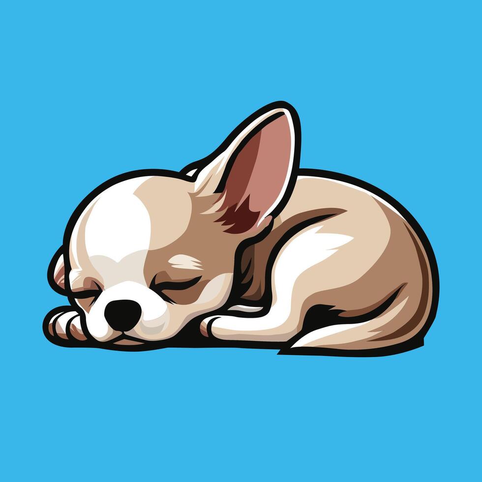 chihuahua perro dormido ilustración vector