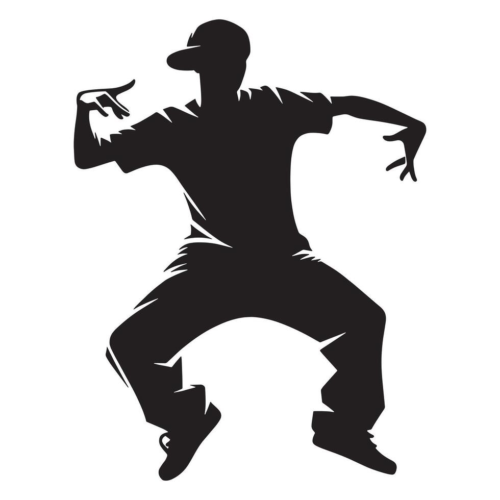 Male Locking Dance Silhouette vector