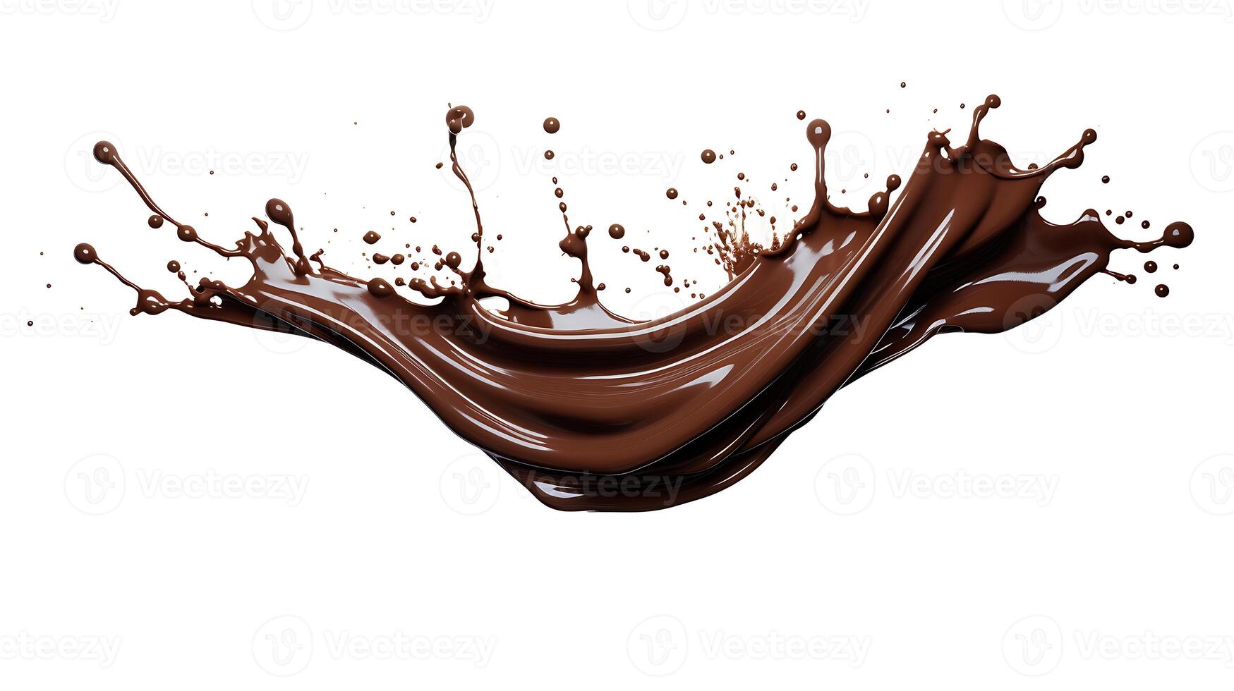 Chocolate splash isolated on white background photo