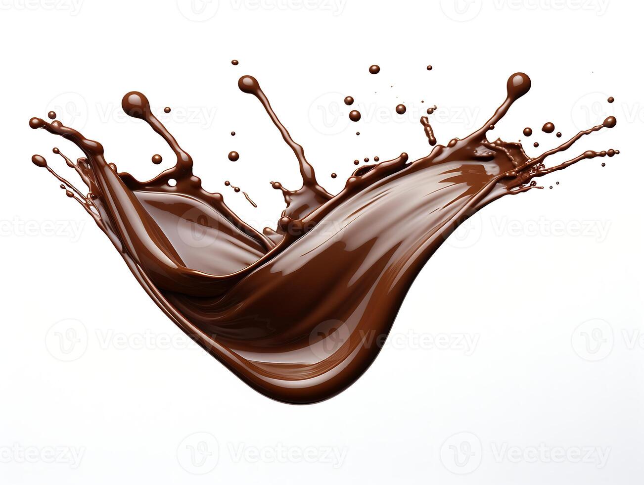 Chocolate splash isolated on white background photo