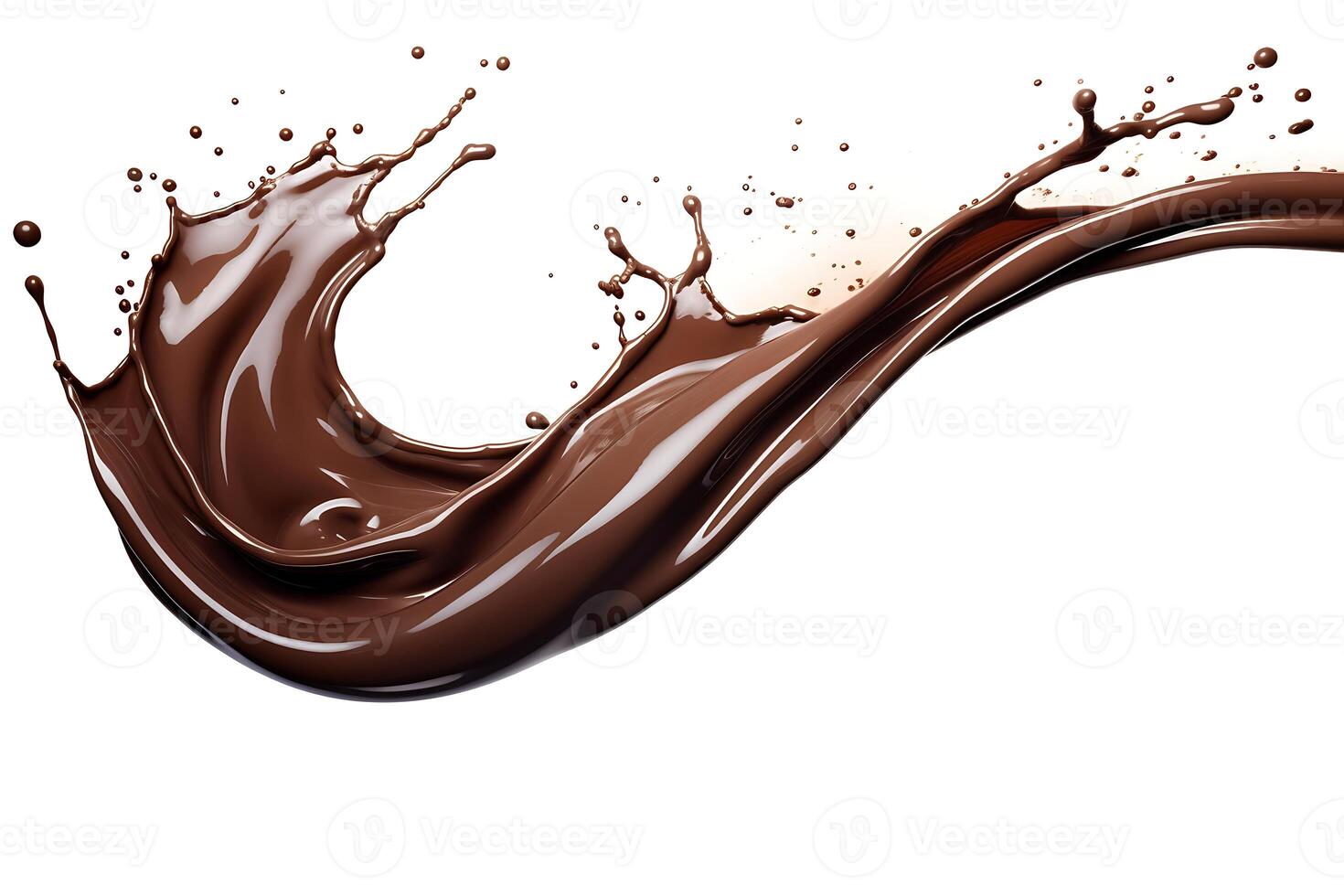 Chocolate splash isolated on white background photo