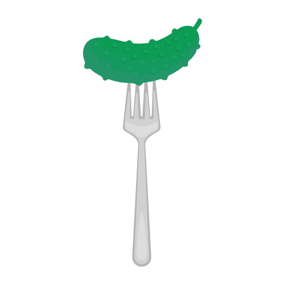 fork and pickle illustration vector