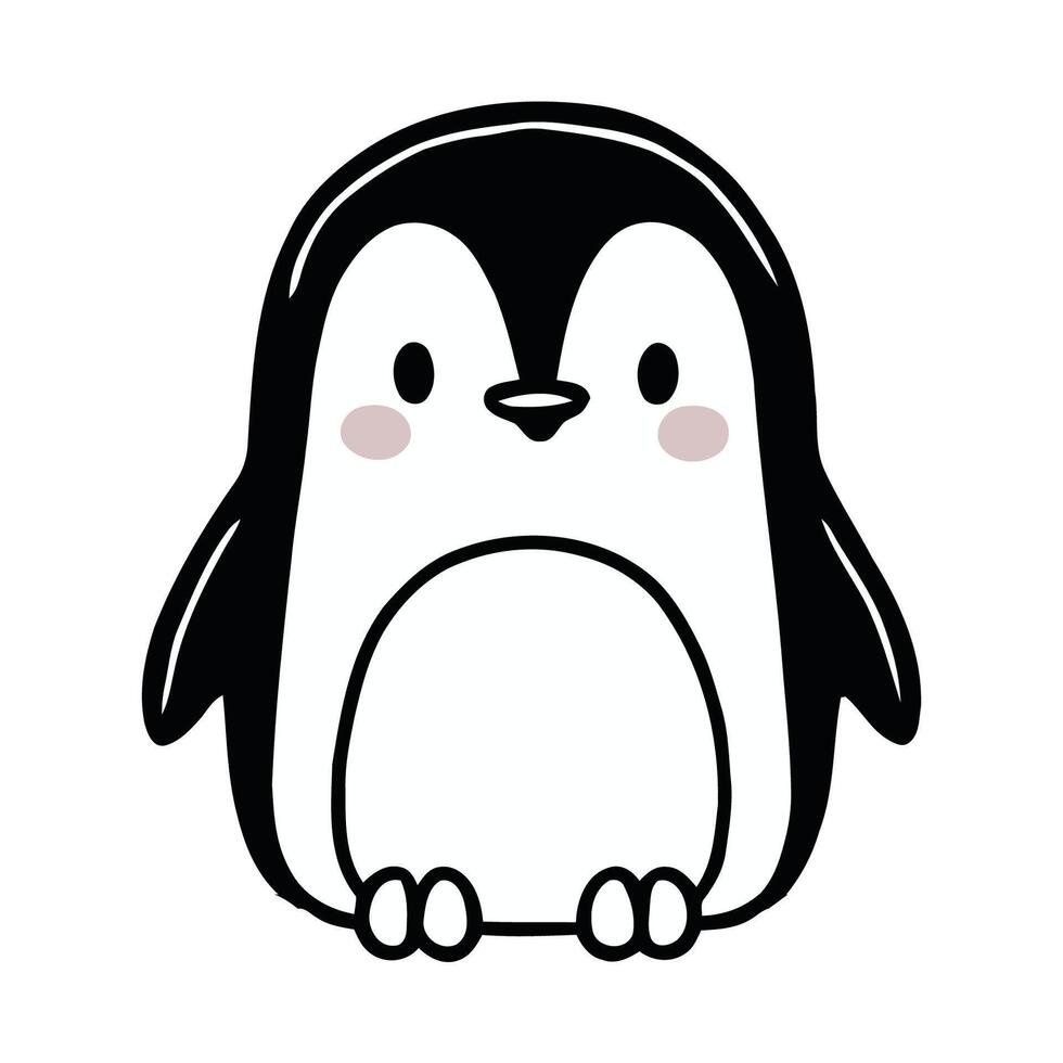 cute penguin cartoon illustration vector