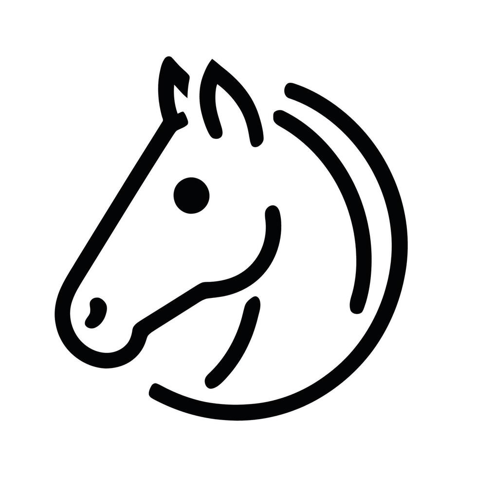 negro y blanco caballo logo icono vector