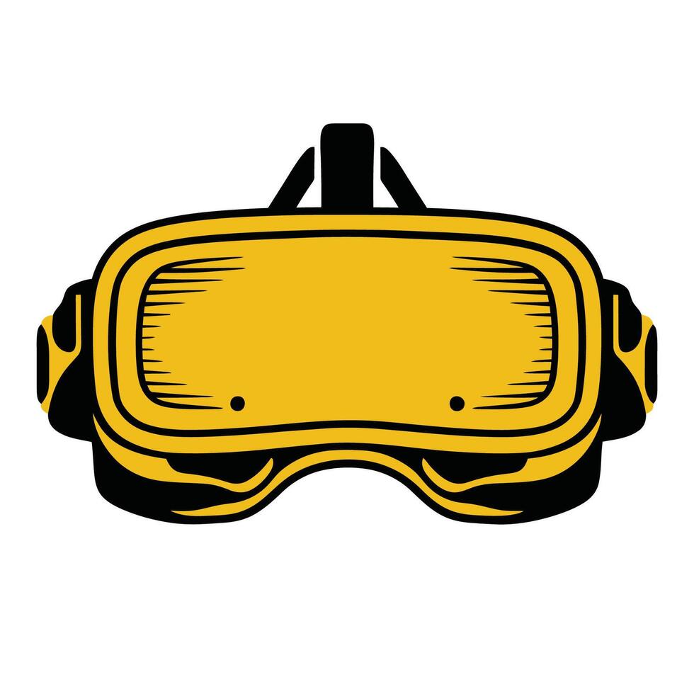 yellow virtual reality headset illustration vector