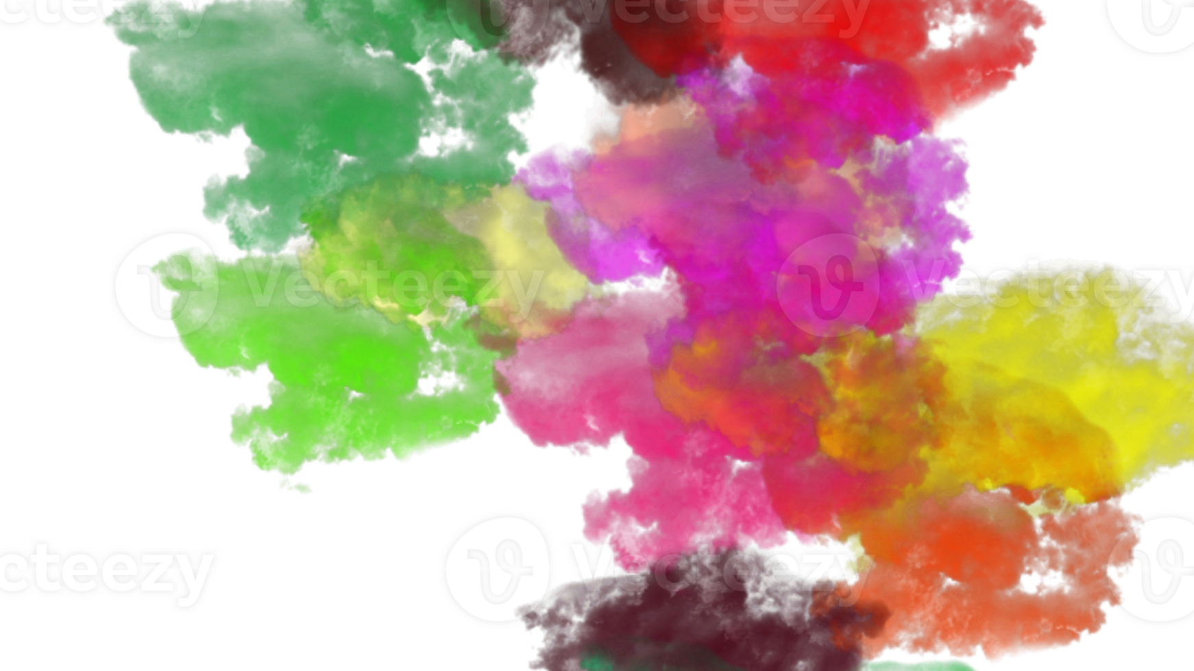 colorful paint splashes on transparent background png